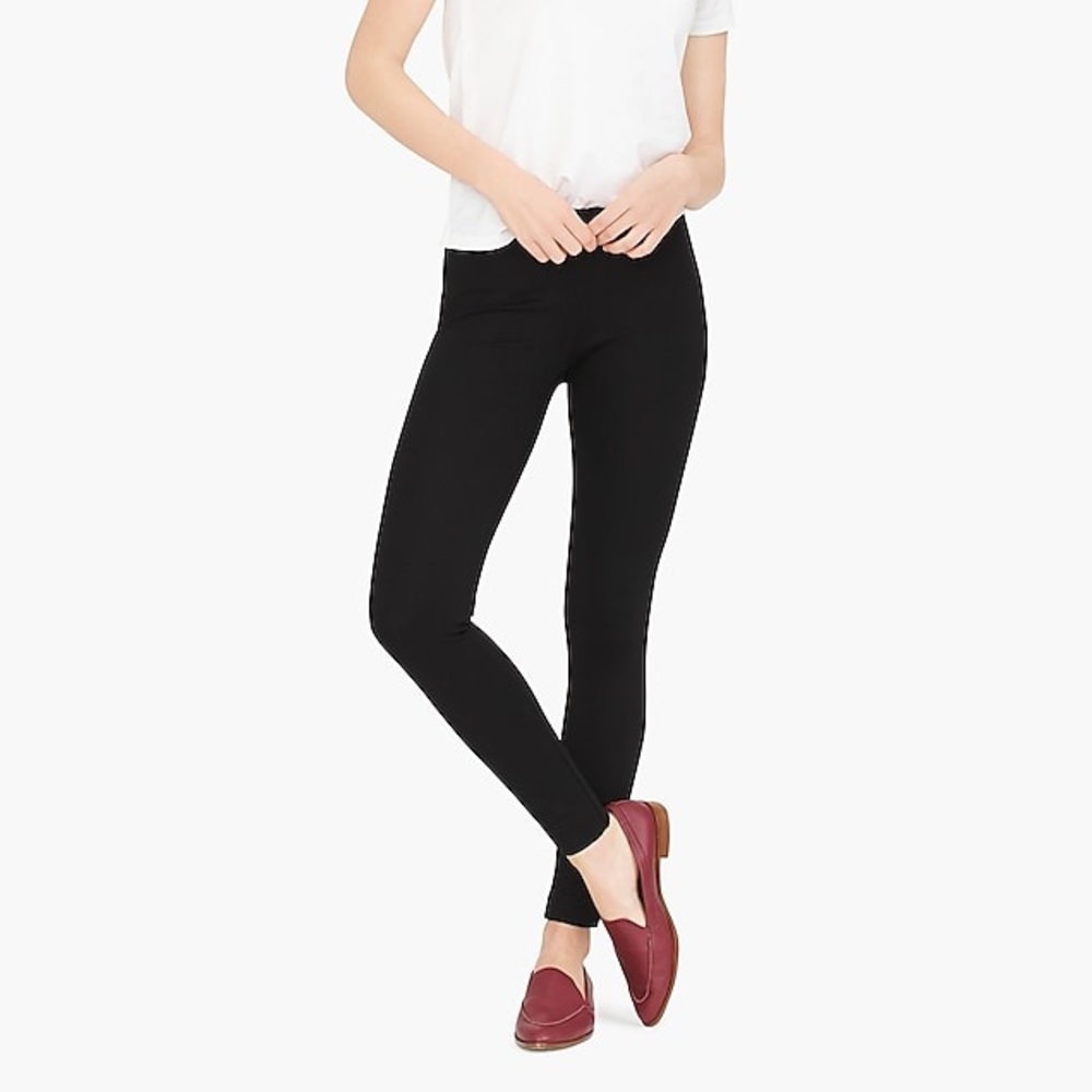 J. Crew Black Gigi Ponte Pant with Side-Zip